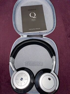 Schultz Silver and Black On-Ear Bluetooth Headphones